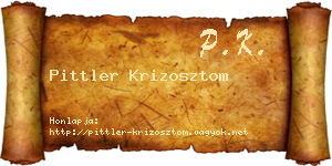 Pittler Krizosztom névjegykártya